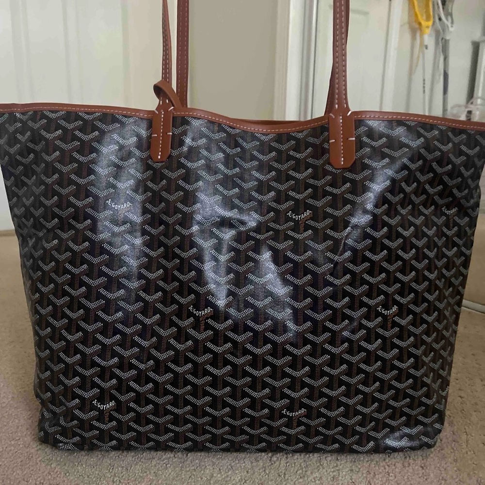 Medium Brown Patterned Tote Bag - Designer Style - image 1